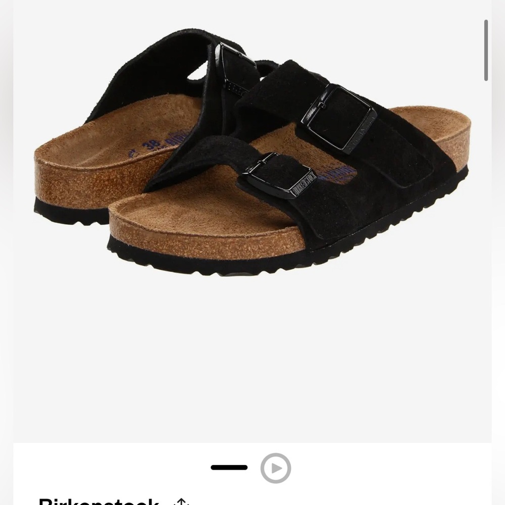 Birkenstock Arizona Soft Footbed - Suede, Black, 38